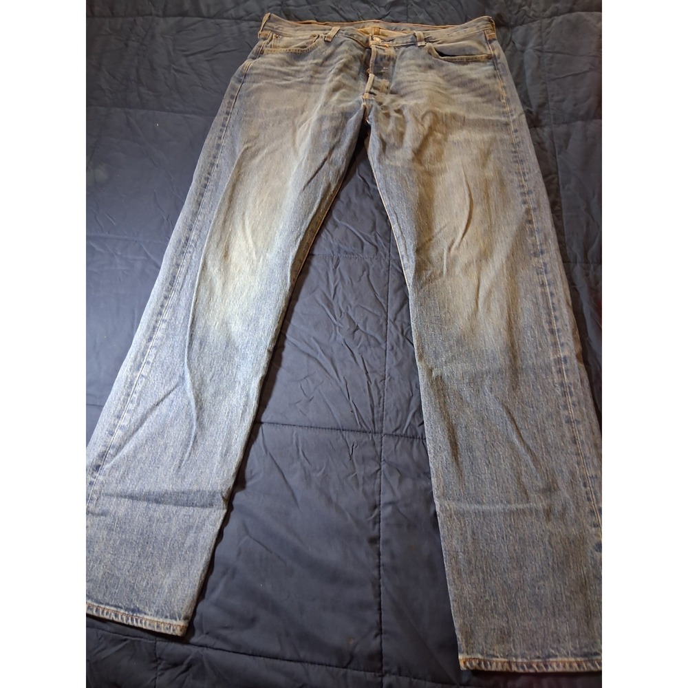Levis 501 Jeans Mens 36x34 Blue Straight Leg Button Fly 100% Cotton Denim‎ Pants